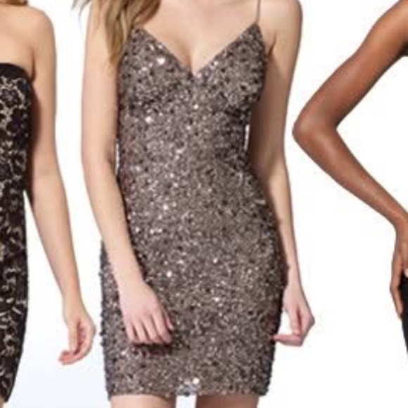 Cache Glittering Dress in Gold Metallic - Picture 1 of 9